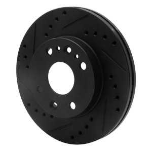 Ford ASPIRE Brake Rotor (1) - Front Left - R1 Concepts - Drilled & Slotted - Black - `94-`02